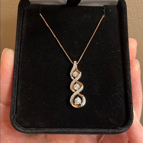 Kay Jewelers Rose Gold and Diamond Pendant Necklace - Picture 2 of 3